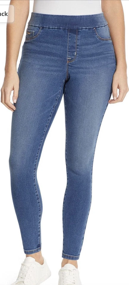 Nine West Heidi Pull on SKINNY Pants Size 14 Dark Green Yoga Stretch Twill