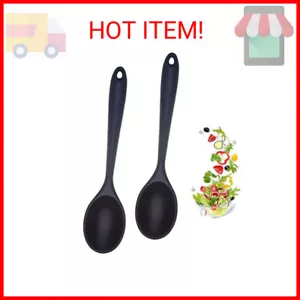 2 Pcs Silicone Nonstick Mixing Spoon, Silicone Spoons for Cooking Heat Resistant - Picture 1 of 2