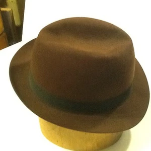 Vintage Hat Vintage Fedora Hat 7-1/8 Brown Chipp Regency England - Picture 1 of 6