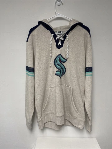 NWT Seattle Kraken Hoodie/Sweatshirt Lace Up Collar Mens Large Cover
