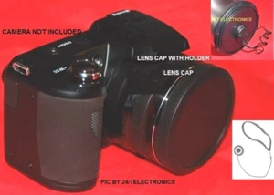 FRONT SLIP-ON PUSH-ON LENS CAP TO CAMERA Olympus SP560 UZ SP-560 UZ +HOLDER - Picture 1 of 7