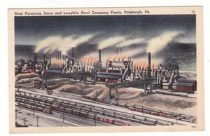 Pittsburg, PA. vintage linen postcard / Jones & Laughlin Steel Company Plants - Picture 1 of 2