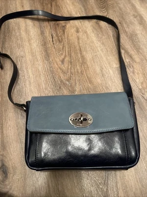 Patricia Nash Gradina Flap Leather Crossbody Bag Mirage Oceana - Image 1 of 4