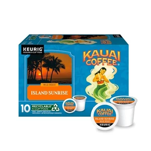 Kauai Coffee K-Cup Pods for Keurig Brewers Island Sunrise 10 Count - Picture 1 of 3