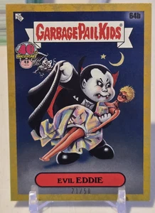 2025 Garbage Pail Kids Worst 40th Anniversary EVIL EDDIE 64B Gold 21/50 TOPPS - Picture 1 of 2