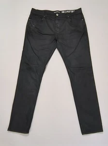 Serenade Black Shiny Fitted Denim Jeans Straight Leg Mens Size 38 ( 38x32 ) A+++ - Picture 1 of 22