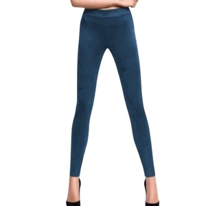Pantalones Legging Wolford Terciopelo Imitación Gamuza Azul Ajustado Talla 6 - Imagen 1 de 13