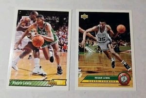 1992-93 Upper Deck Reggie Lewis Boston Celtics 2 Card Lot - Imagen 1 de 5
