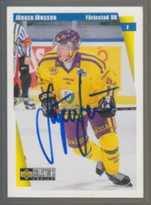 Autographed 97/98 Collector's Choice Swedish Jorgen Jonsson - Farjestad BK