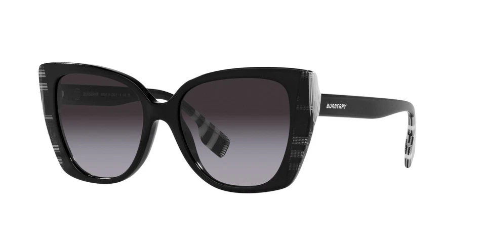Burberry Women's Meryl BE4393-40518G-54 54mm Black/Check White Black Sunglasses