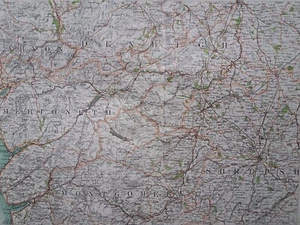 1898 Montgomery, Denbigh & Merioneth mapa grande. 125 años de antigüedad. Wrexham. Gales. - Imagen 1 de 7