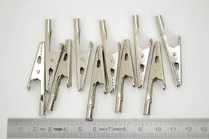 10 Stück Krokodilklemmen - Krokoklemmen - kräftig, für Bananenstecker, Metall - Bild 1 von 3