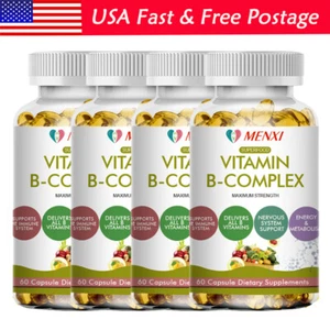 Vitamin B Complex Supplement - Super B Vitamin, Immune Boost, Energy, Metabolism - Picture 1 of 13