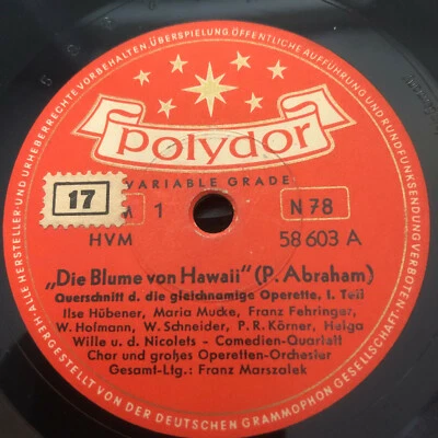 P. Abraham ~ Die Blume von Hawaii - 78 RPM - Bild 1 von 2