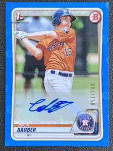 2020 Bowman Prospects Colin Barber #PA-CB Blue Auto /150 - Bild 1 von 2