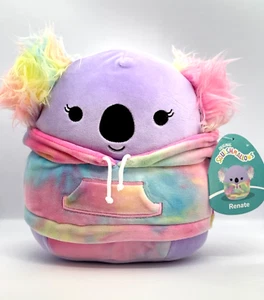 NWT Squishmallows Renate the Purple Koala in Tie-Dye Hoodie 8-Inch Plush NWT - Picture 1 of 12