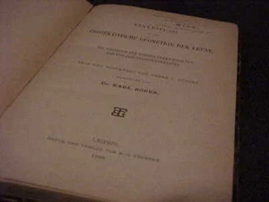 Karl Bobek 1889 projektivische Geometrie der Ebene Leather Bound 1st Edition - Picture 1 of 6