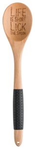 Life is short lick the spoon wooden kitchen spoon new - Picture 1 of 1
