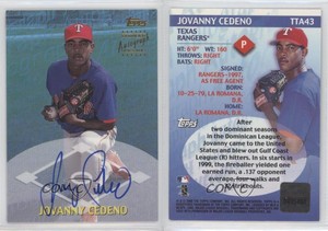 2000 Topps Traded Auto Jovanny Cedeno #TTA43 Rookie Auto RC