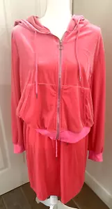 Set 2 pezzi velluto fluo rosa caldo Shein taglie forti 2XL 2X felpa con cappuccio gonna beach clubwear - Foto 1 di 8