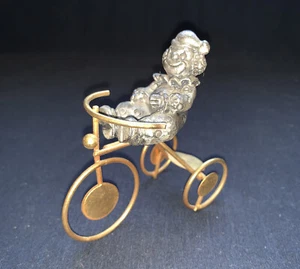 Vintage George Good Pewter Clown On Tricycle 1970s 3.25” - Picture 1 of 7