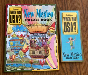 Vintage HIGHLIGHTS WHICH WAY USA? NEW MEXICO State Facts Puzzle Book Map - Picture 1 of 3
