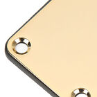 (Gold)Electric Guitar Neck Plate Square Metal Back Mounting 4 Holes TRX