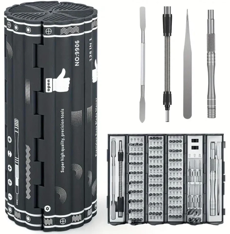 128 in 1 Precision Screwdriver Set Magnetic Bit Kit Multi-Function Stainless - Image 1 of 4