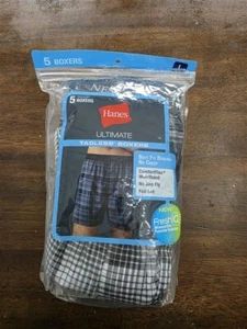 Boxer intimo Hanes L Ultimate 5pr a quadri nuovo con etichette 124876 - Foto 1 di 2