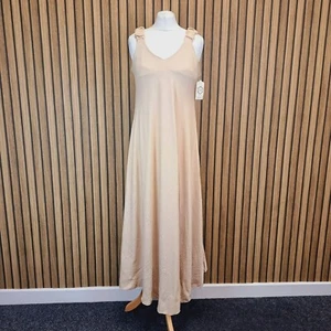 Made in Italy Maxikleid Large Beige Nude V-Ausschnitt - Neu - Bild 1 von 11