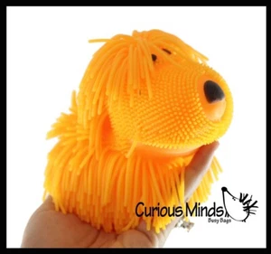 1 RANDOM Shaggy Mop Dog 6" Puffer Ball - Sensory Therapy Fidget Stress Balls - O - Picture 1 of 7