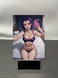 Raven Teen Titans Waifu Anime Custom Art Trading Card NSFW AVAILABLE w4863 - Picture 1 of 2