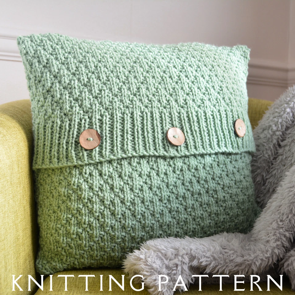 Cushion Cover Knitting Pattern Little Diamonds Printed Pattern To Knit Yourself - Image 1 of 4