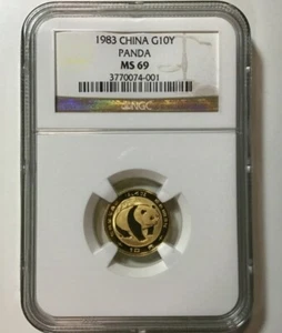 1983 NGC MS69 China Gold Panda 1/10 Oz G10Y 10 Yuan BETTER DATE FREE SHIPPING - Picture 1 of 6