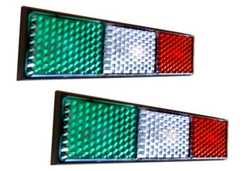 Italienische Flagge Reflektor Aufkleber X2 Vespa Lambretta Fiat Lancia Ducati