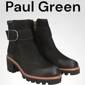 New Women’s Paul Green black suede ankle boots with buckle size 7 Paul Green - Picture 1 of 14