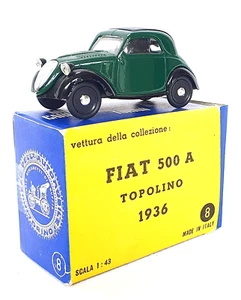 Dugu Italy 1:43 FIAT 500 A TOPOLINO 1936 #Green Nr. 8 Model Car MIB`70 Nice RARE - Picture 1 of 8