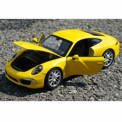 1/24 保时捷 911 Carrera S 模型汽车金属压铸汽车适用于收藏黄色 — 第 1/4 张图片