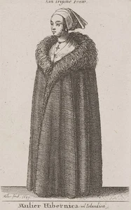 W. HOLLAR (1607-1677), Irische Frau im Pelzmantel,  1649, Radierung Barock - Bild 1 von 5