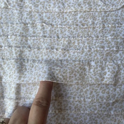 Camisa Top Liz Claiborne Neutro Caqui Estampado Animal Pintuck Mujer XL Ligera Foto 1 de 4