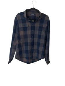 Mizzen + Main Men's Large Plaid Long Sleeve Upstate Golf Flannel Shirt - Picture 1 of 4
