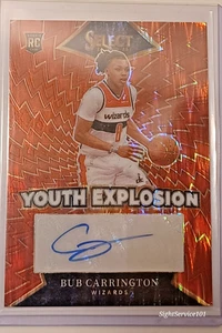 Amortiguador rojo explosión juvenil Panini Select Bub Carrington 2024-25 radiocontrol automático 95/99 SP - Imagen 1 de 7