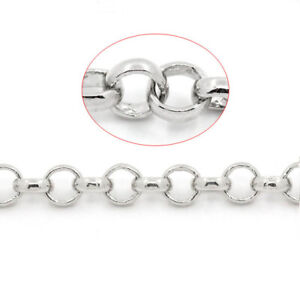 2m Rolo Belcher Chain- Antique Silver Tone- 6mm Link- Jewellery Making - J24705 