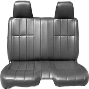 PU Leather Dark Gray Bench Seat Cover Triple Stitched Large Notched Cushion A27 - Picture 1 of 3
