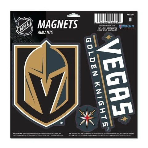VEGAS GOLDEN KNIGHTS 3-PACK OF DIE CUT VINYL MAGNETS 11"X11" PREMIUM QUALITY Cover