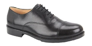 Grafters schwarz Leder Oxford Schuhe formell Uniform elegant UK 7 M490A Herren-neu - Bild 1 von 14