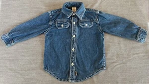 VTG 2003 GYMBOREE BOYS Construction Zone Denim Button-Up L/S Shirt 3T 3 Yrs - Picture 1 of 6