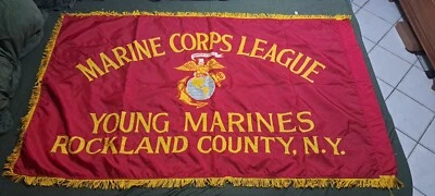 Двусторонний красный Semper Fidelis United States Young Marine Corps League 60 дюймов x 36 дюймов - Изображение 1 из 4