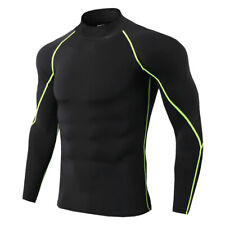 Men Turtleneck Compression Base Layer Top Gym Tights Athletic Long Sleeve Shirt‹