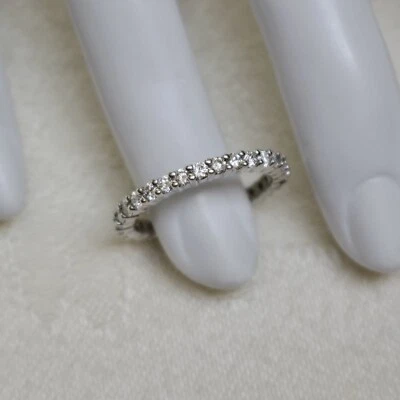 NEW PLATINUM ONE CARAT (VS/G) NATURAL MINED DIAMOND 2.5mm ETERNITY BAND size 6.5 - Image 1 of 4